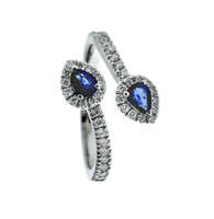Anello Claudio Pirrone Donna in Oro bianco Zaffiro blu MOD.5124 Z